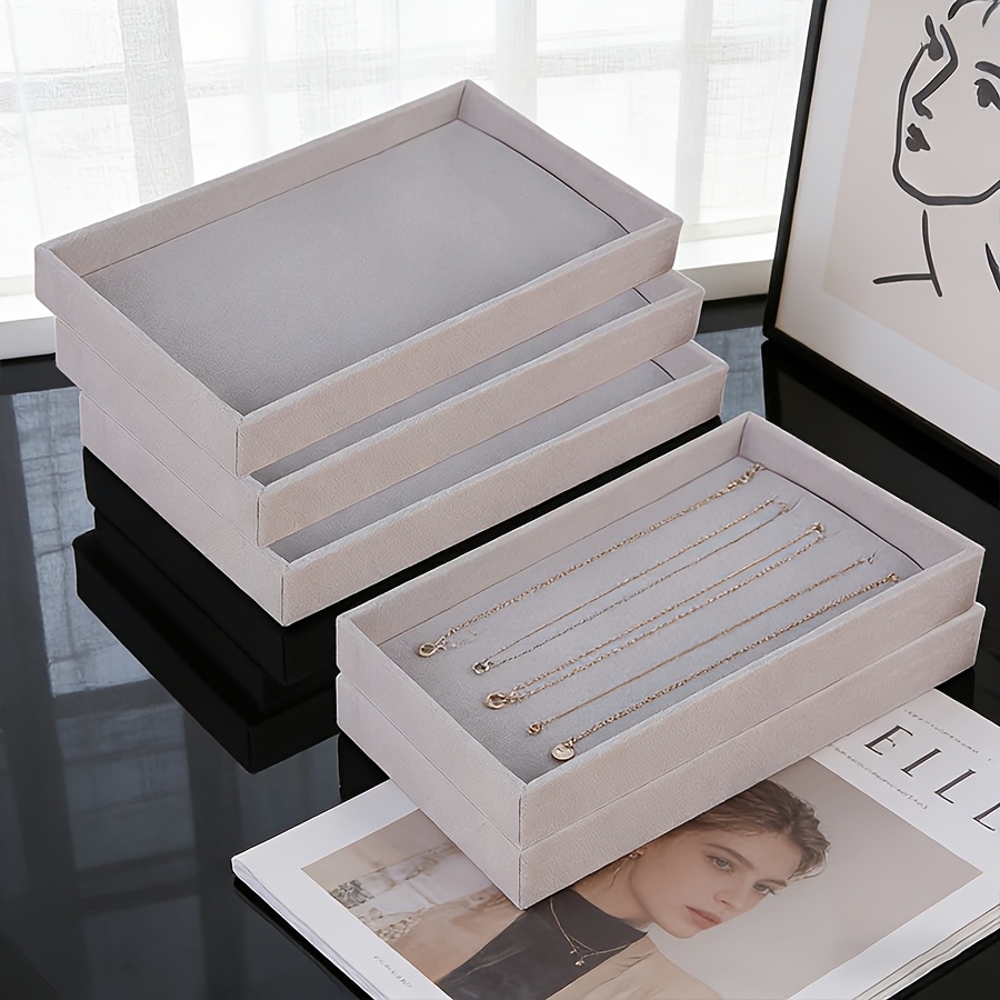 5-Pack Stackable Gray Jewelry Trays for Organised Storage
